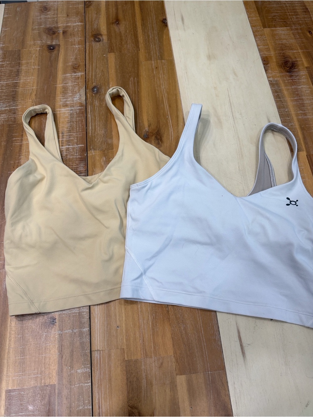 lululemon athletica Scoop Sports Bras in White and Beige